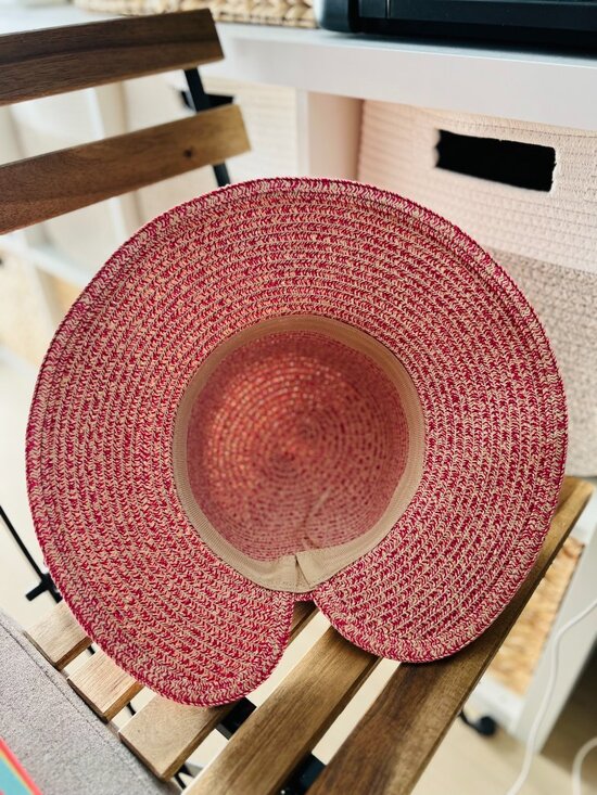 Pink Woven Resort Sun Hat with Wavy Brim – New main image 4